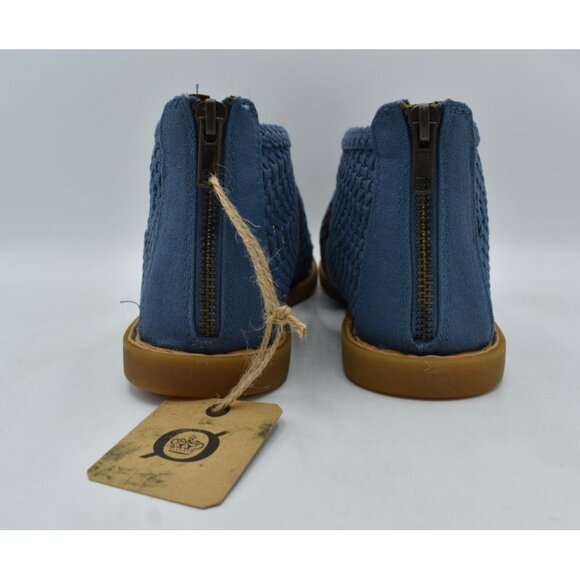 Born Womens Size 7 Iwa Mac Blue Zip Open Toe Sandals Shoes - Picture 8 of 13